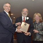 AAAS CEO Rush Holt and AAAS President Geraldine Richmond with Sir Peter Gluckman (centre) photo credit: Boston Atlantic Photography